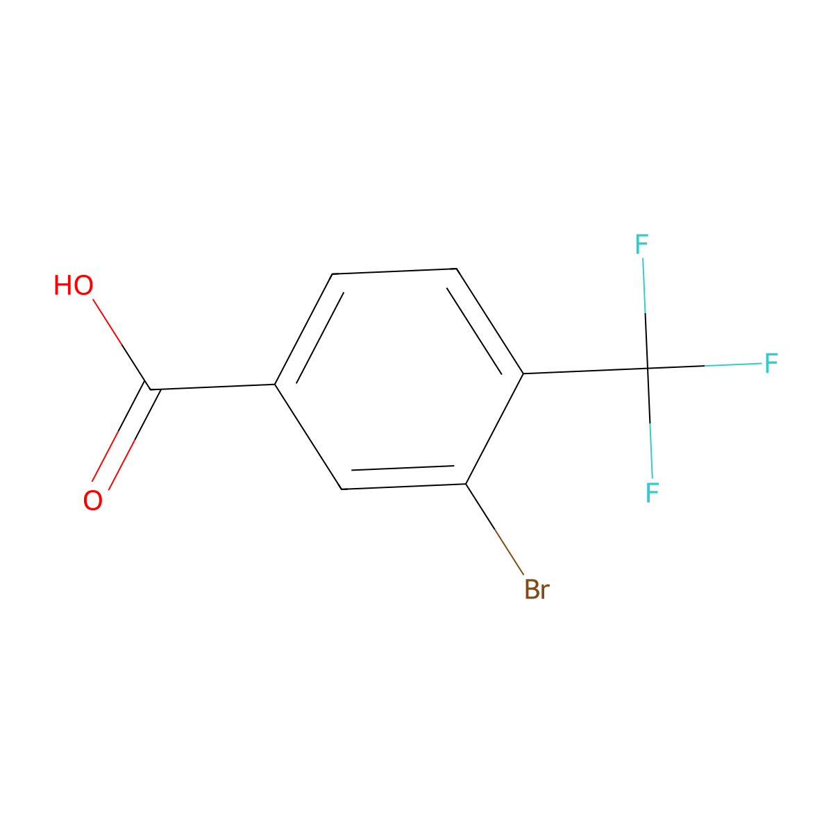 3-Bromo-4-(trifluoromethyl)benzoic acid molecular structure, CAS 581813-17-4