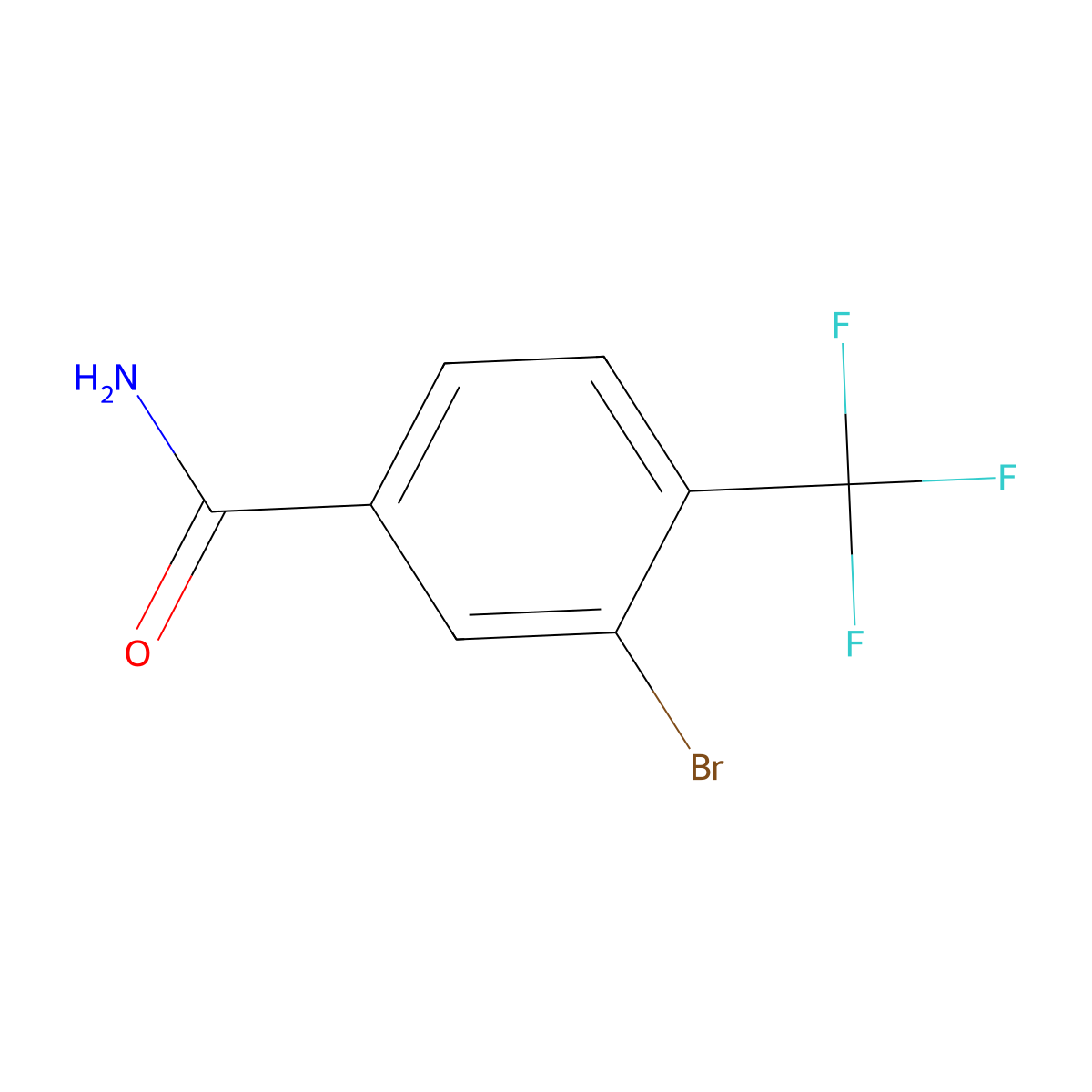 3-Bromo-4-(trifluoromethyl)benzamide molecular structure, CAS 581813-18-5