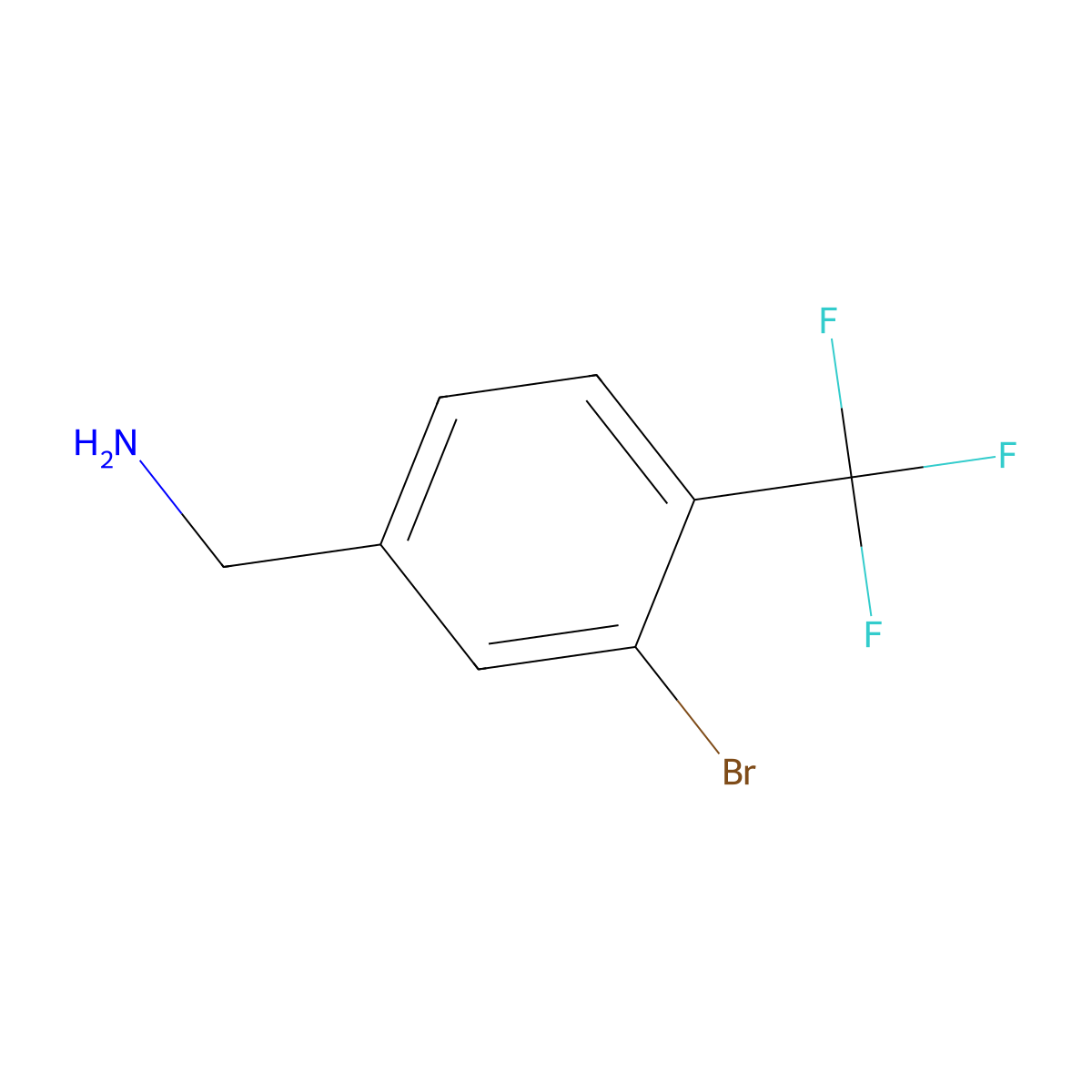 (3-Bromo-4-(trifluoromethyl)phenyl)methanamine molecular structure, CAS 581813-19-6
