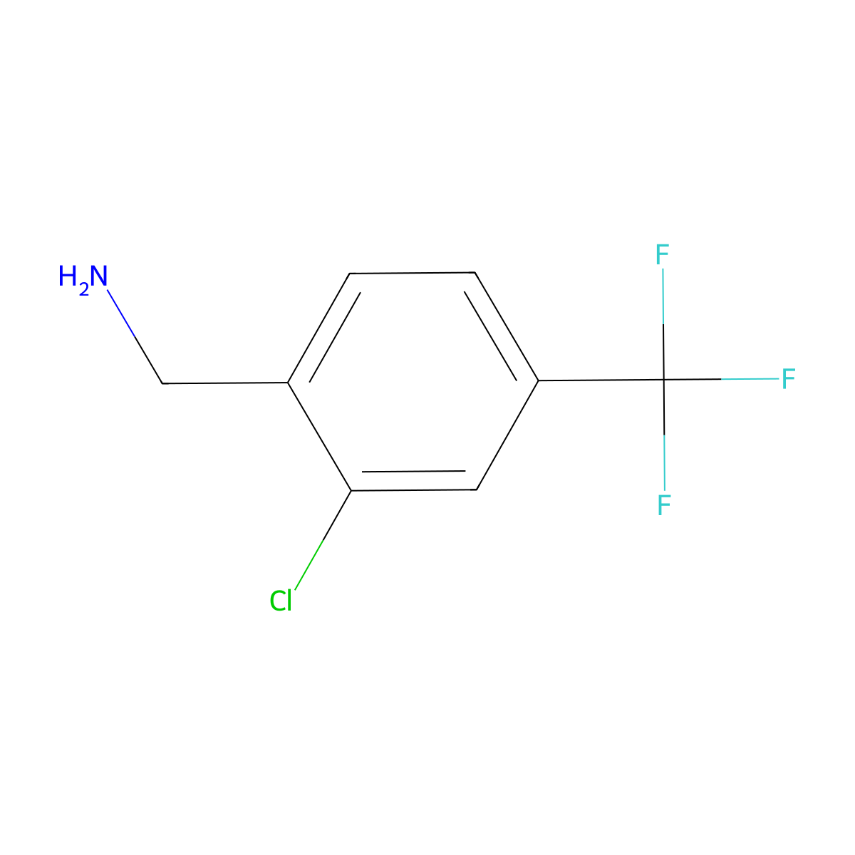 (2-Chloro-4-(trifluoromethyl)phenyl)methanamine molecular structure, CAS 581813-20-9