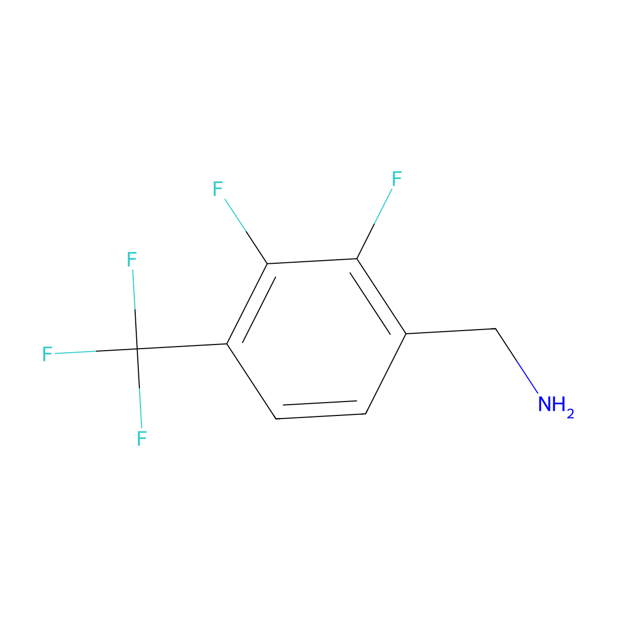 2,3-Difluoro-4-(trifluoromethyl)benzenemethanamine molecular structure, CAS 581813-21-0
