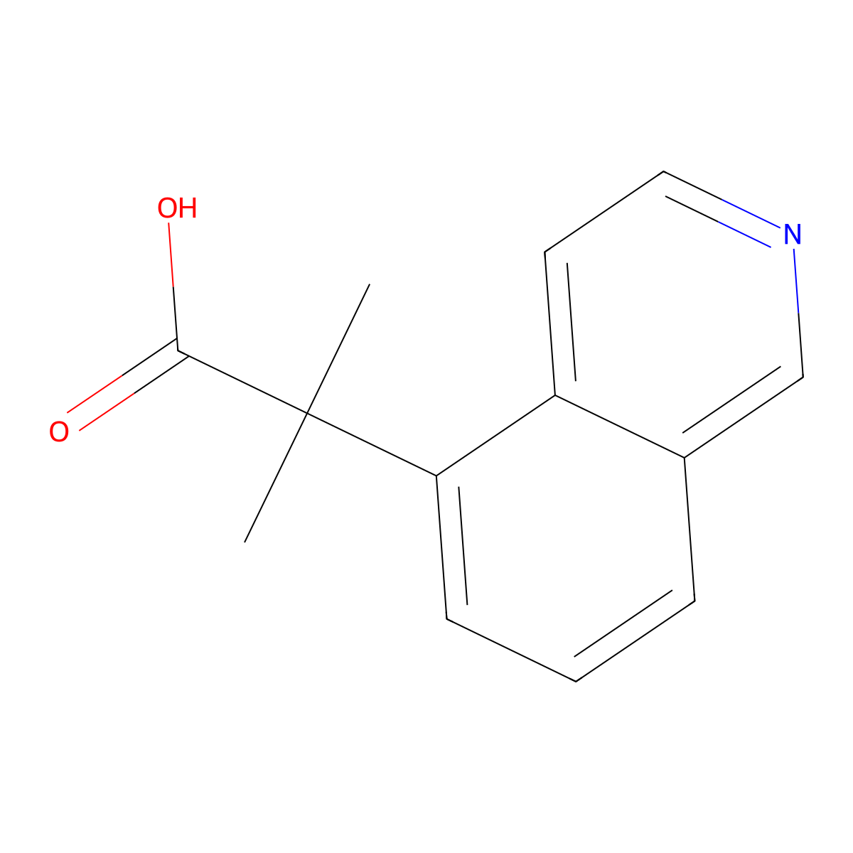 2-(Isoquinolin-5-yl)-2-methylpropanoic acid molecular structure, CAS 581813-24-3