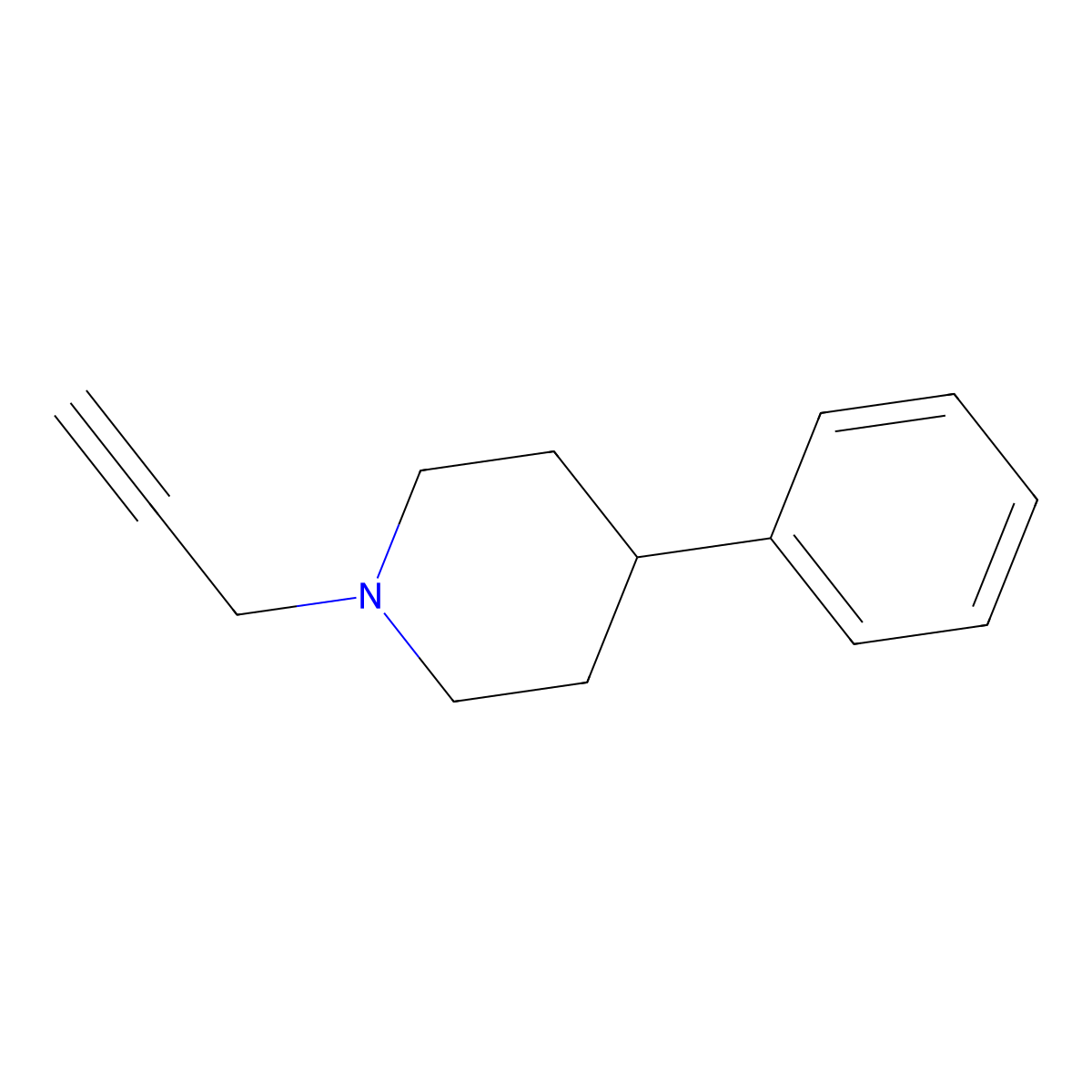 4-Phenyl-1-(prop-2-yn-1-yl)piperidine molecular structure, CAS 58185-48-1