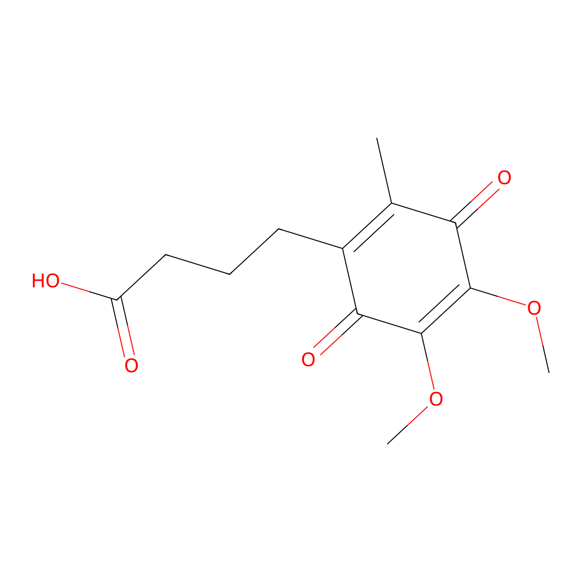 4-(4,5-Dimethoxy-2-methyl-3,6-dioxocyclohexa-1,4-dien-1-yl)butanoic acid molecular structure, CAS 58186-01-9