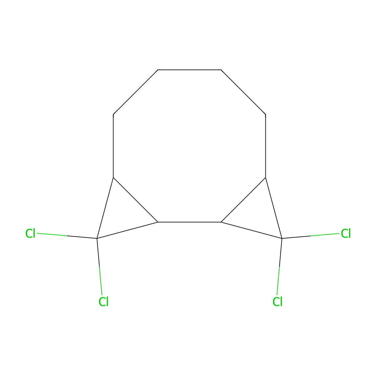 3,3,10,10-Tetrachlorotricyclo[7.1.0.0~2,4~]decane molecular structure, CAS 58189-51-8
