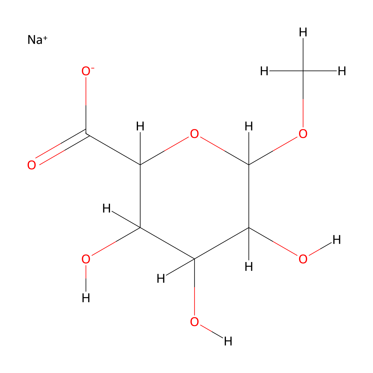 Methyl b-D-glucuronide sodium salt molecular structure, CAS 58189-74-5