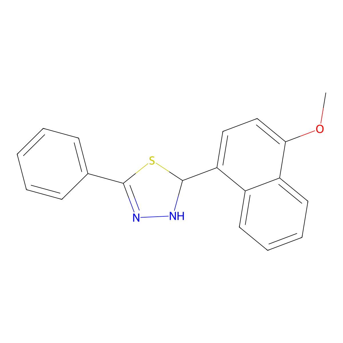 2-(4-Methoxynaphthalen-1-yl)-5-phenyl-2,3-dihydro-1,3,4-thiadiazole molecular structure, CAS 5819-30-7
