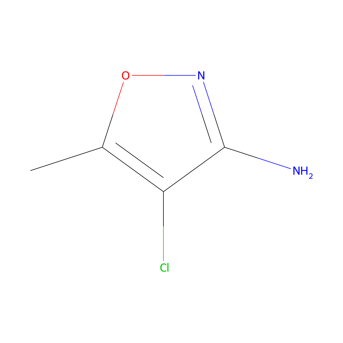 4-Chloro-5-methyl-1,2-oxazol-3-amine molecular structure, CAS 5819-39-6