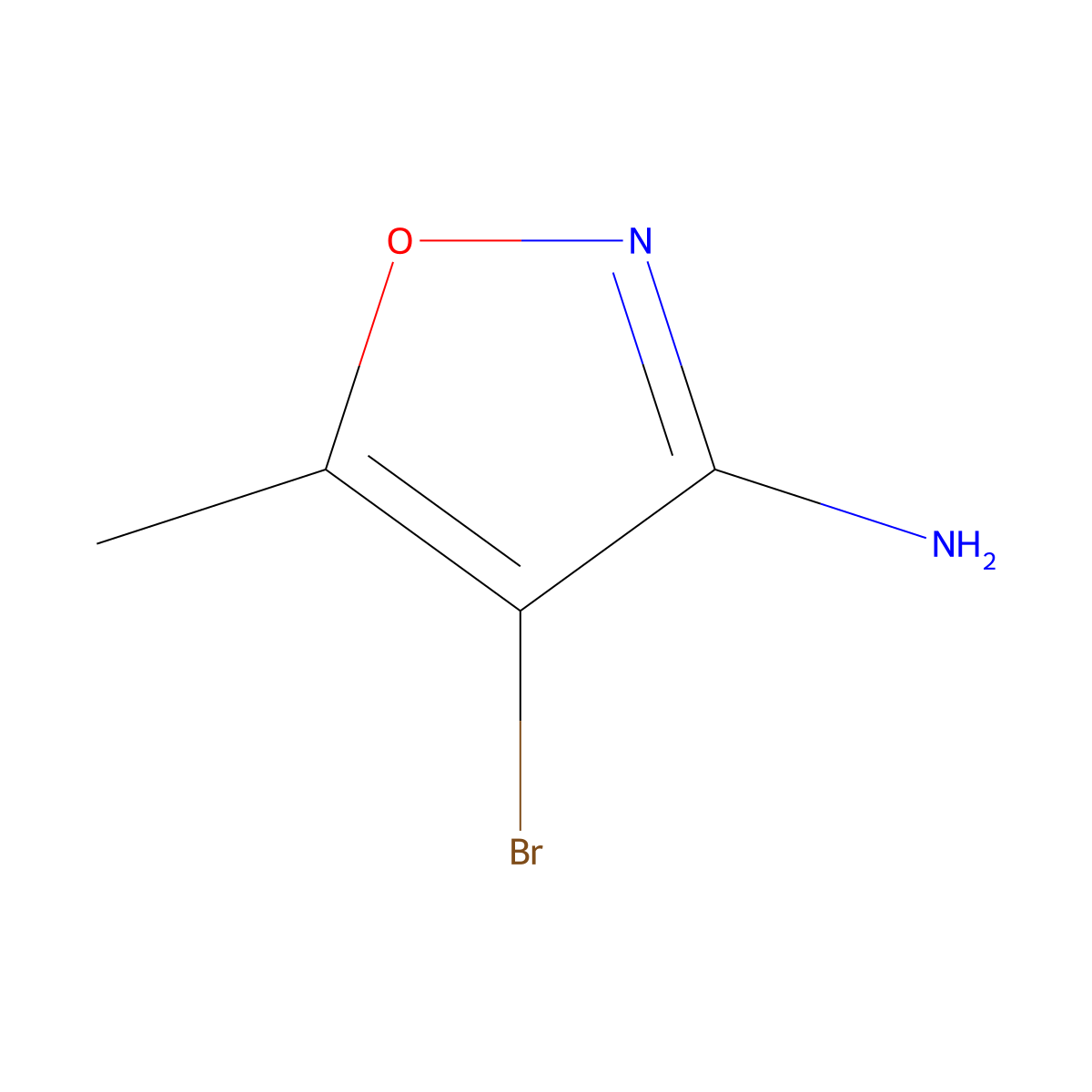 4-Bromo-5-methyl-1,2-oxazol-3-amine molecular structure, CAS 5819-40-9