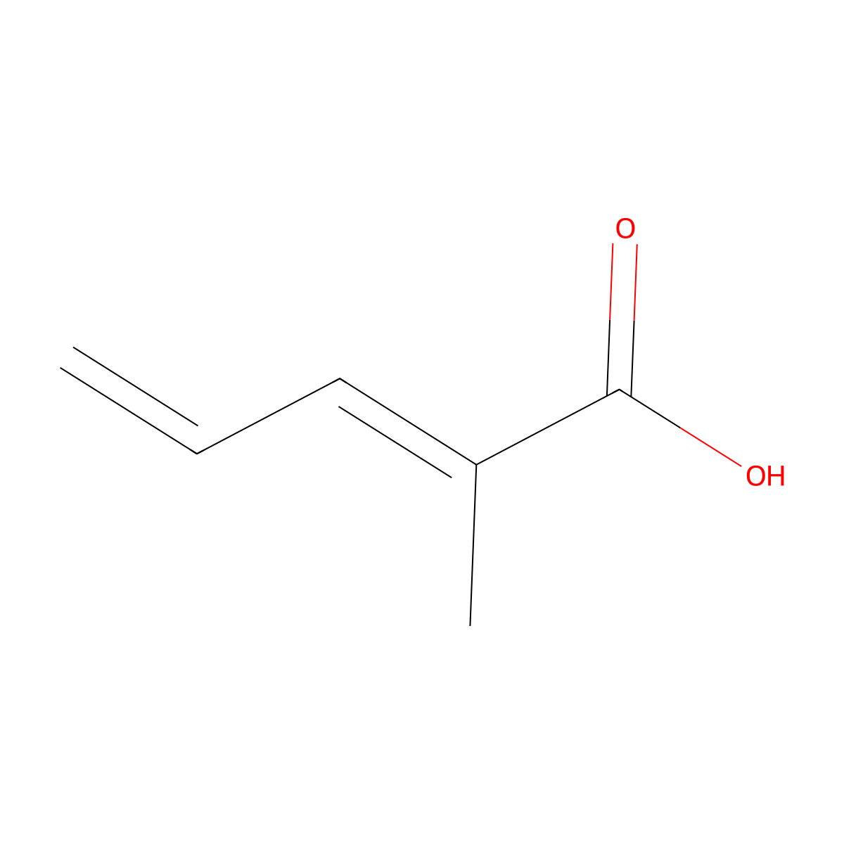 (2E)-2-methylpenta-2,4-dienoicacid molecular structure, CAS 58191-40-5