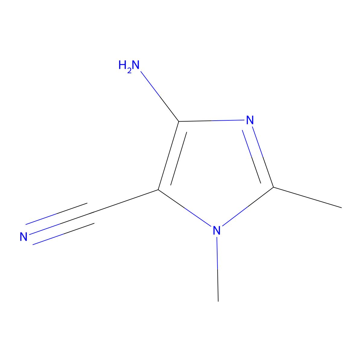 4-amino-1,2-dimethyl-1H-imidazole-5-carbonitrile molecular structure, CAS 58192-81-7