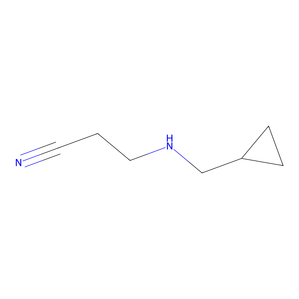 3-[(Cyclopropylmethyl)amino]propanenitrile molecular structure, CAS 58196-34-2