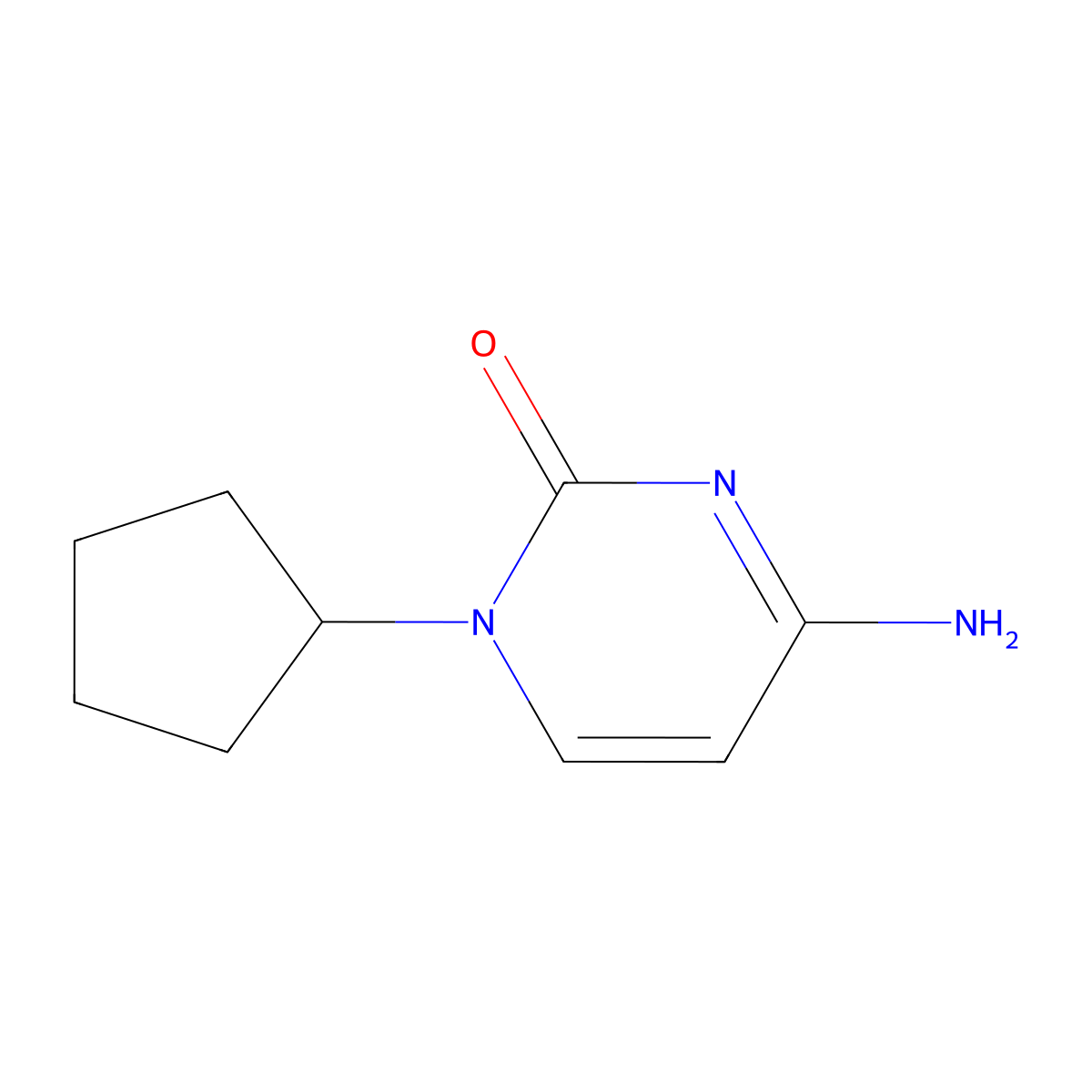 4-Amino-1-cyclopentyl-1,2-dihydropyrimidin-2-one molecular structure, CAS 58196-43-3