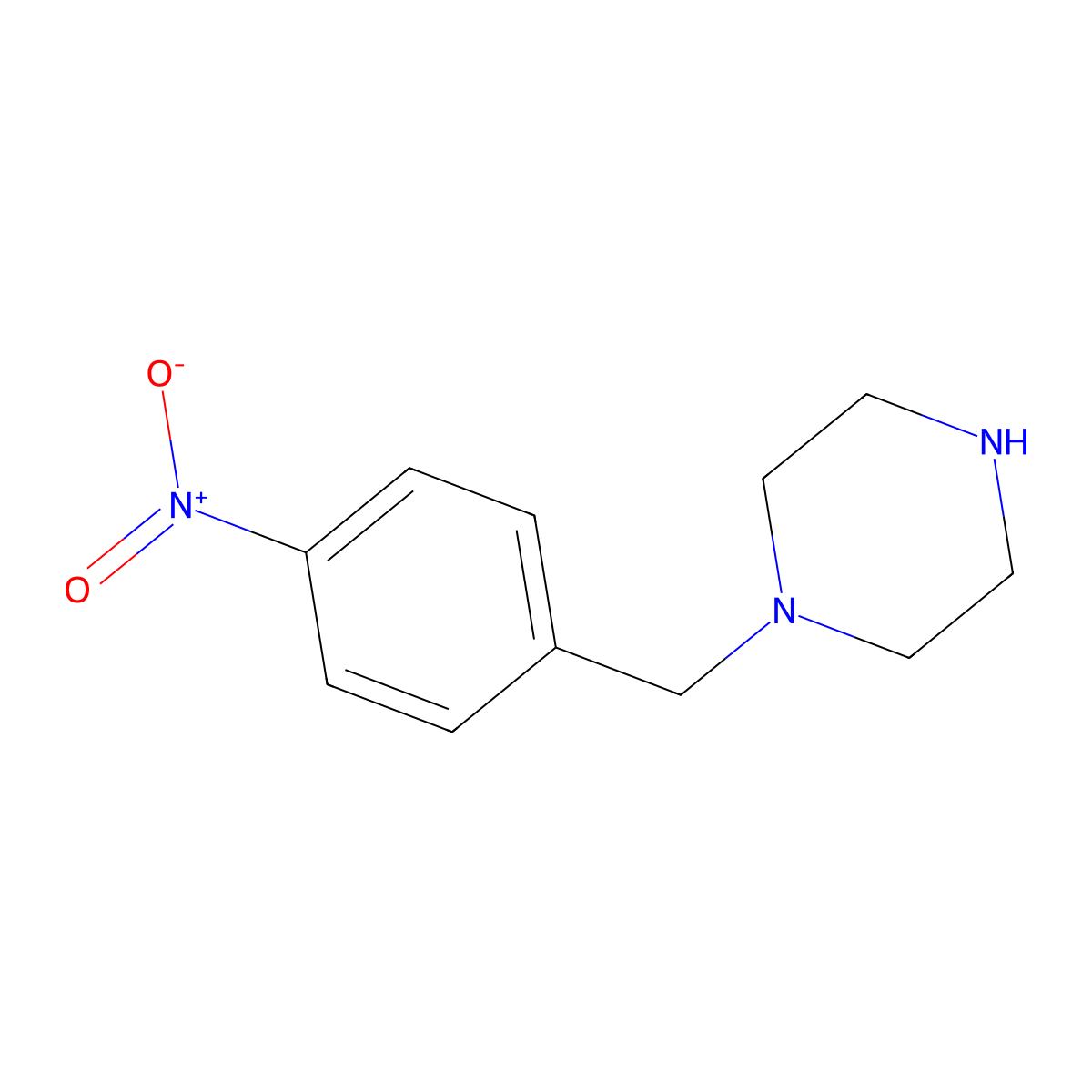 1-(4-Nitrobenzyl)piperazine molecular structure, CAS 58198-49-5