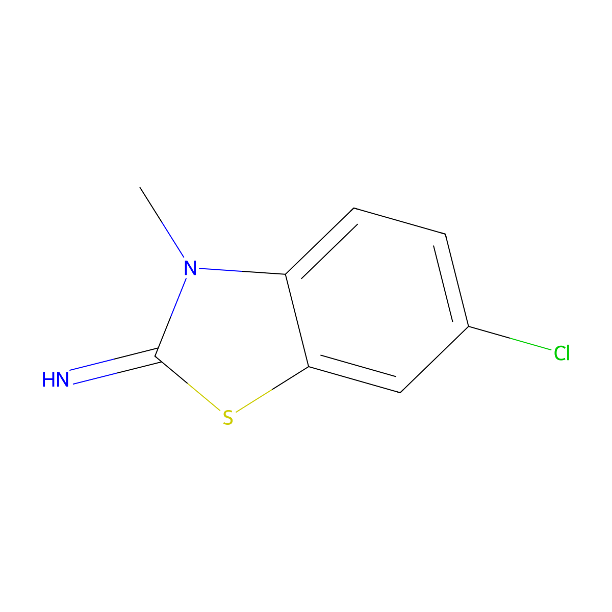6-Chloro-3-methyl-3H-benzothiazol-2-ylideneamine molecular structure, CAS 58199-49-8