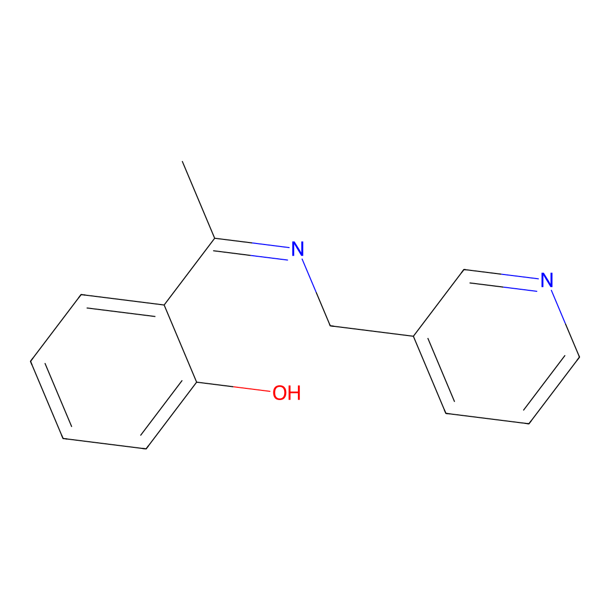 Alpha-methyl-alpha-(3-pyridylmethylimino)-O-cresol molecular structure, CAS 58199-70-5