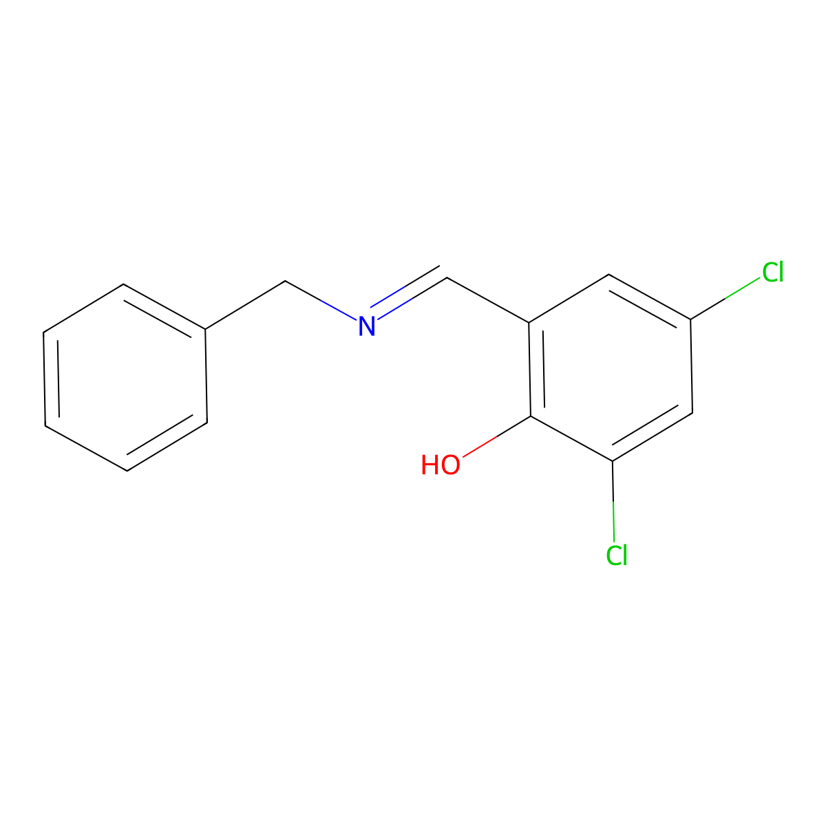 2-[(Benzylimino)methyl]-4,6-dichlorophenol molecular structure, CAS 58199-78-3
