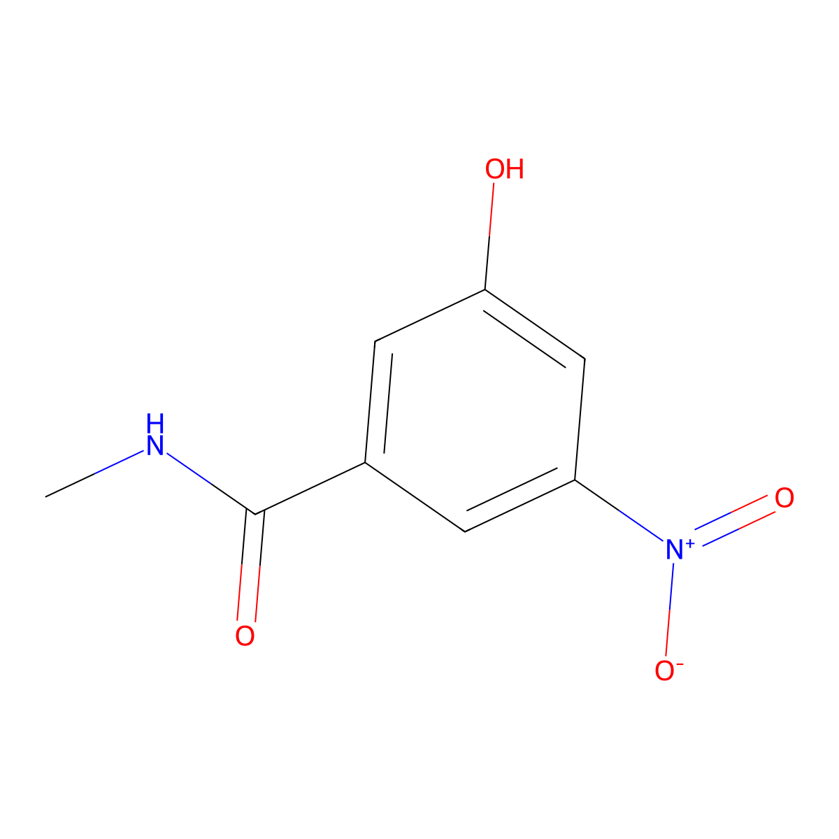 Benzamide, 3-hydroxy-N-methyl-5-nitro- molecular structure, CAS 58199-91-0