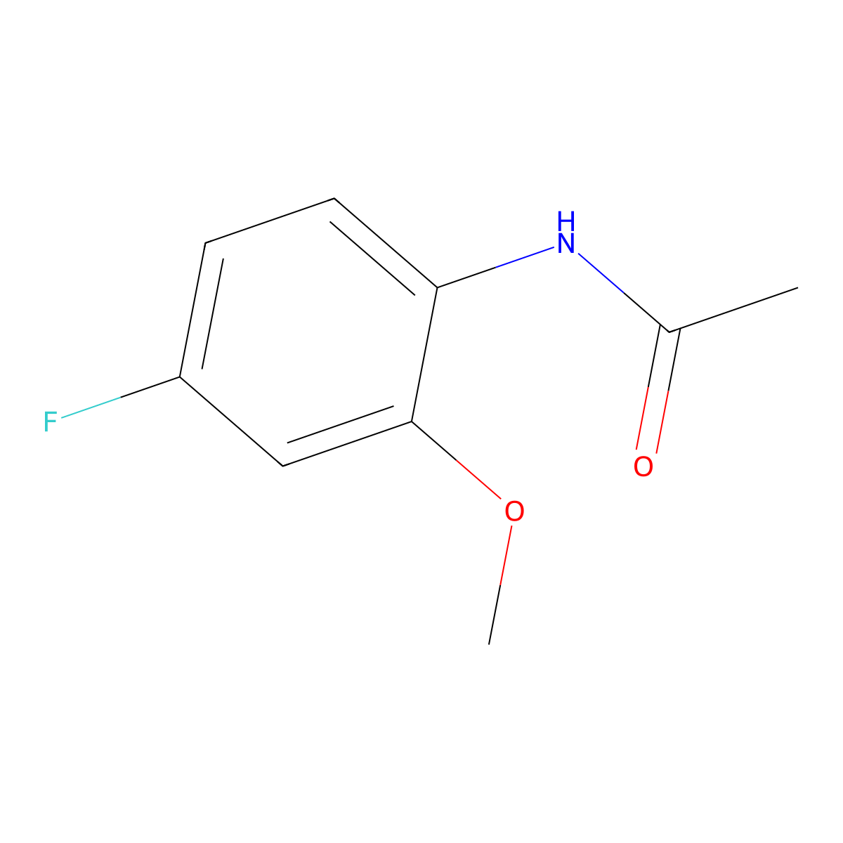 Acetamide, N-(4-fluoro-2-methoxyphenyl)- molecular structure, CAS 582-11-6