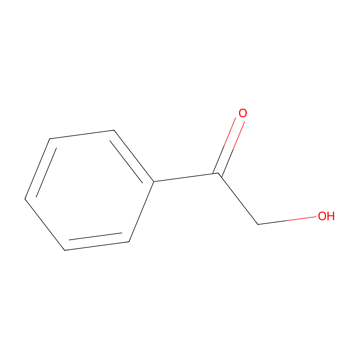 alpha-Hydroxyacetophenone molecular structure, CAS 582-24-1