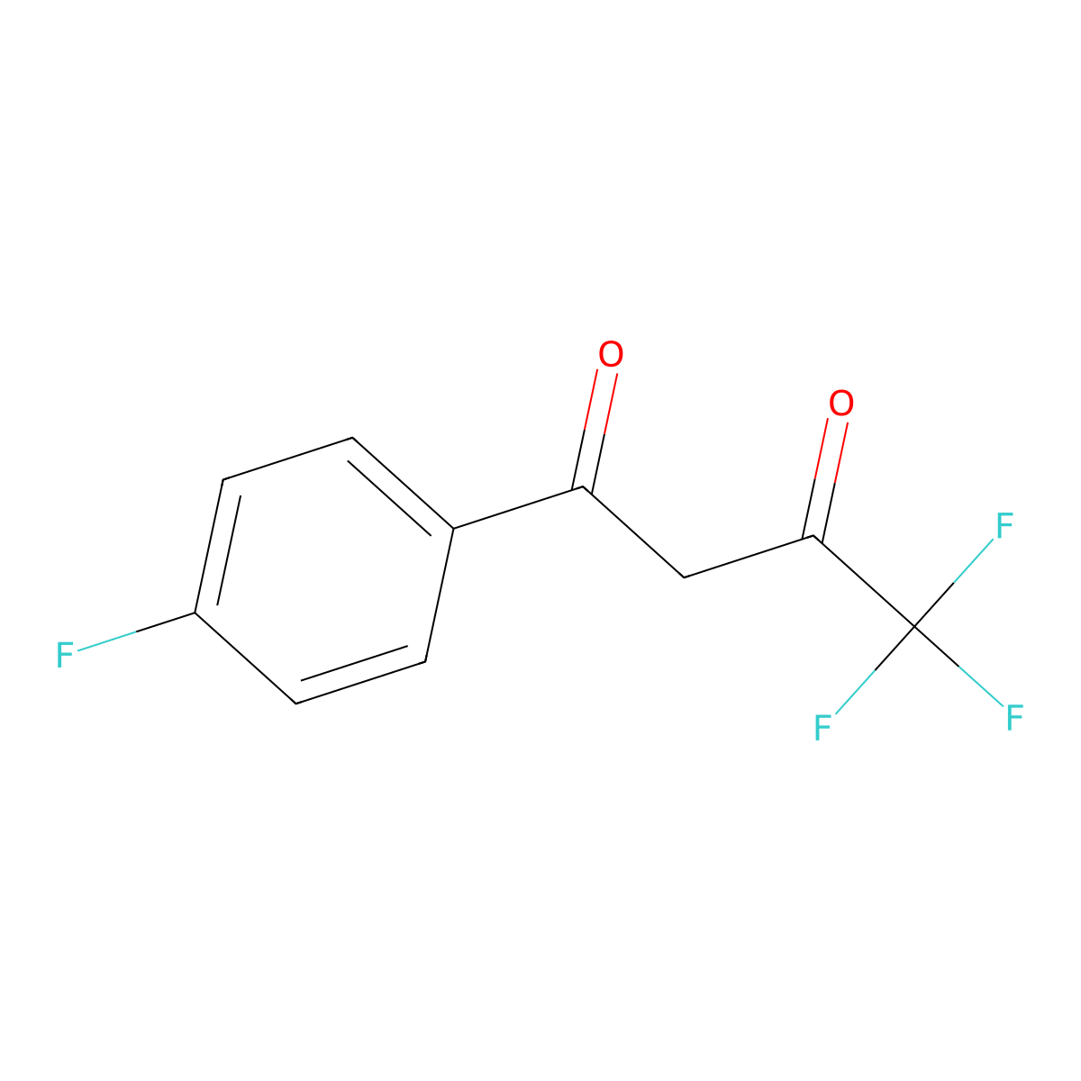 4,4,4-Trifluoro-1-(4-fluorophenyl)butane-1,3-dione molecular structure, CAS 582-65-0