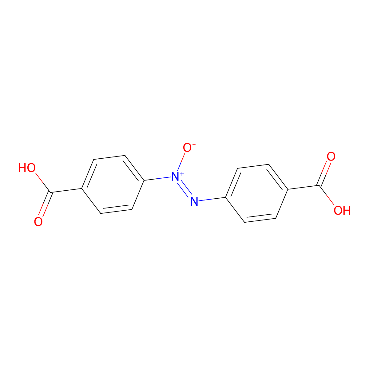 Benzoic acid, 4,4'-(1-oxido-1,2-diazenediyl)bis- molecular structure, CAS 582-69-4