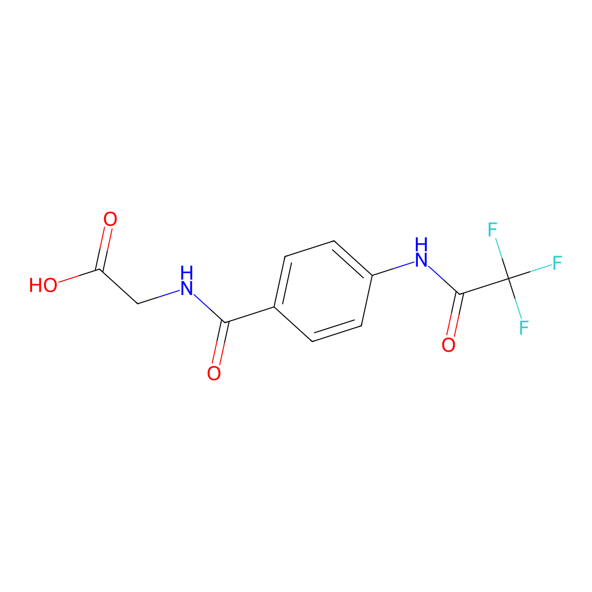 2-{[4-(Trifluoroacetamido)phenyl]formamido}acetic acid molecular structure, CAS 582-90-1