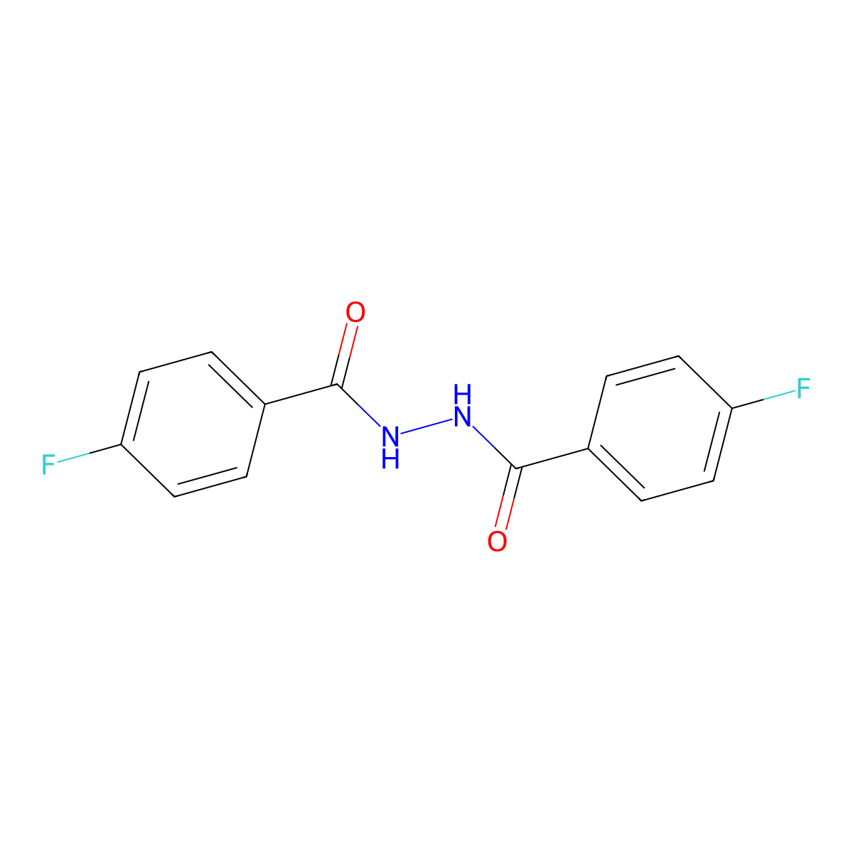 4-Fluoro-N'-(4-fluorobenzoyl)benzohydrazide molecular structure, CAS 582-91-2