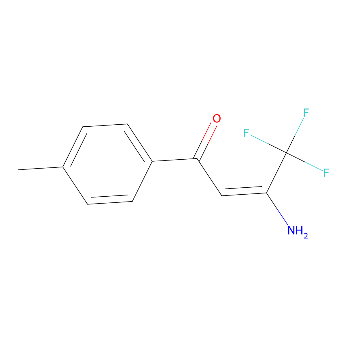 3-Amino-4,4,4-trifluoro-1-(4-methylphenyl)-2-buten-1-one molecular structure, CAS 5820-48-4