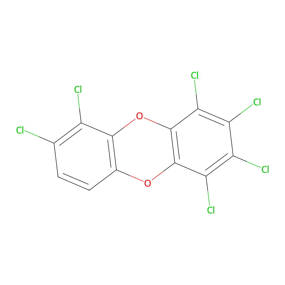 1,2,3,4,6,7-Hexachlorodibenzo-p-dioxin molecular structure, CAS 58200-66-1