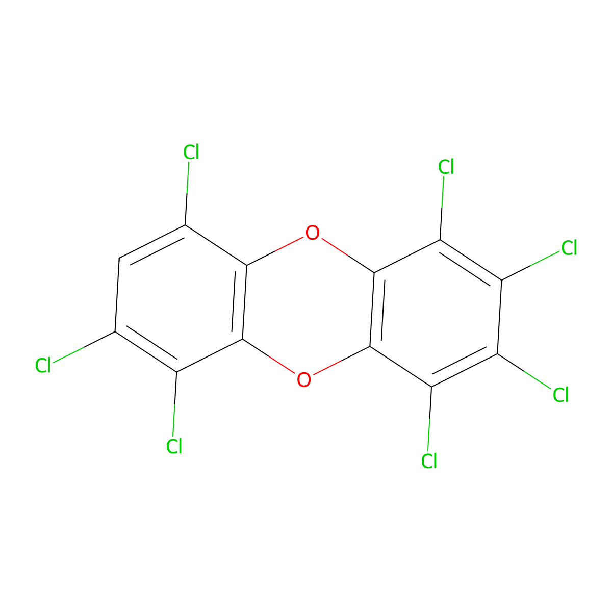 1,2,3,4,6,7,9-Heptachlorodibenzo-P-dioxin molecular structure, CAS 58200-70-7