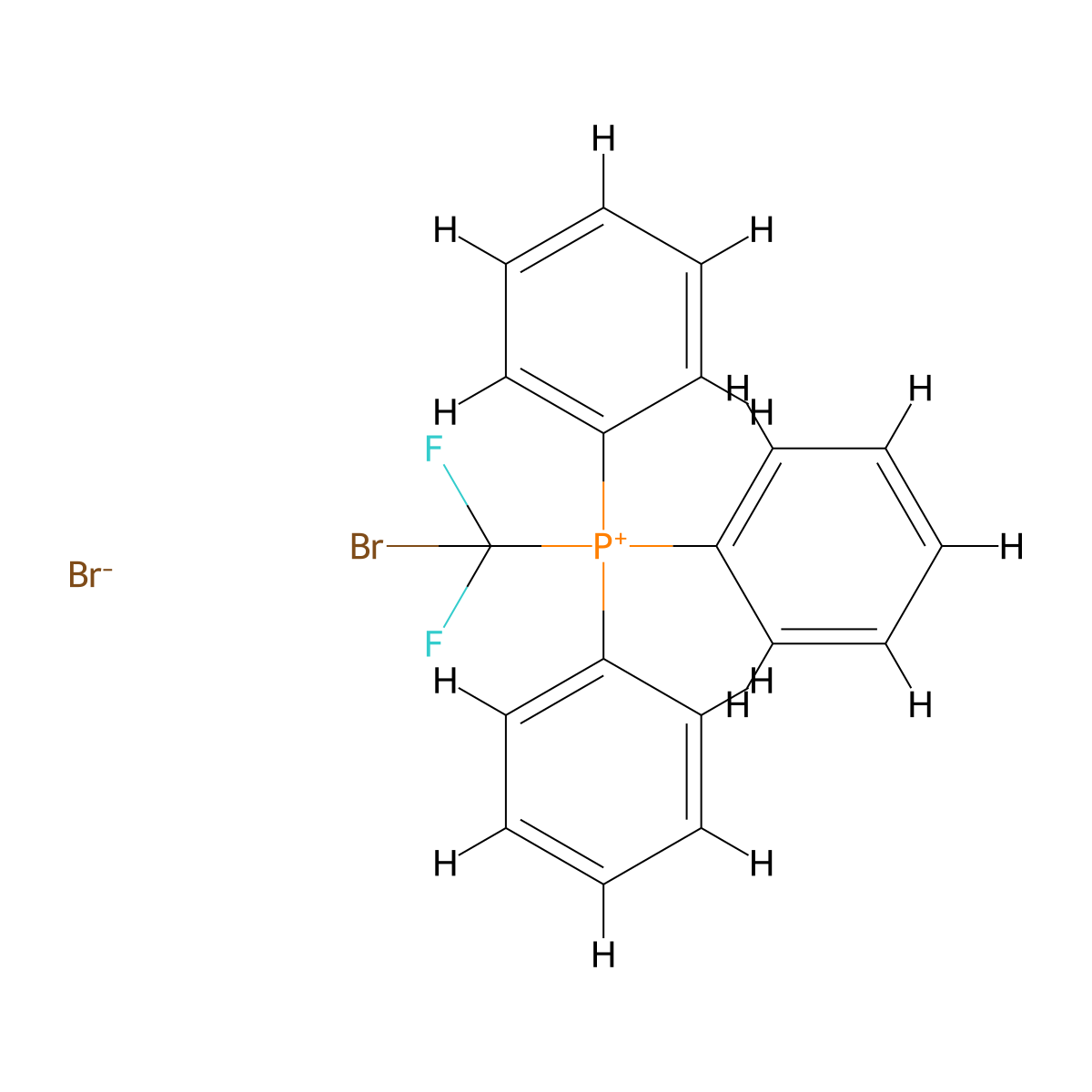 (Bromodifluoromethyl)triphenylphosphonium bromide molecular structure, CAS 58201-66-4