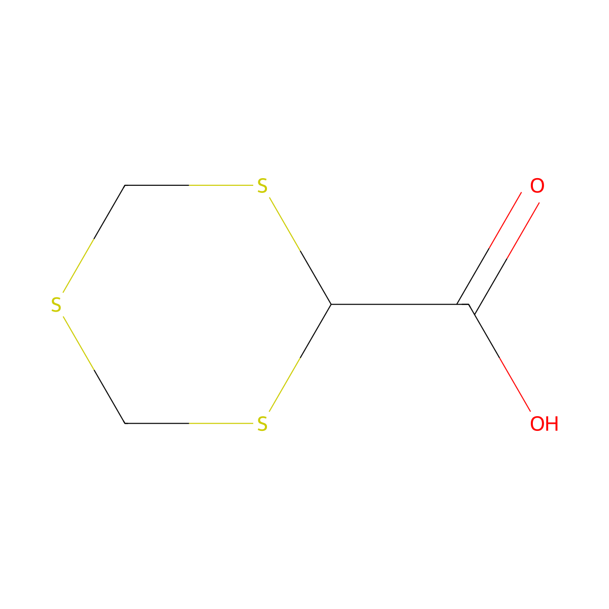 1,3,5-trithiane-2-carboxylic Acid molecular structure, CAS 58202-91-8