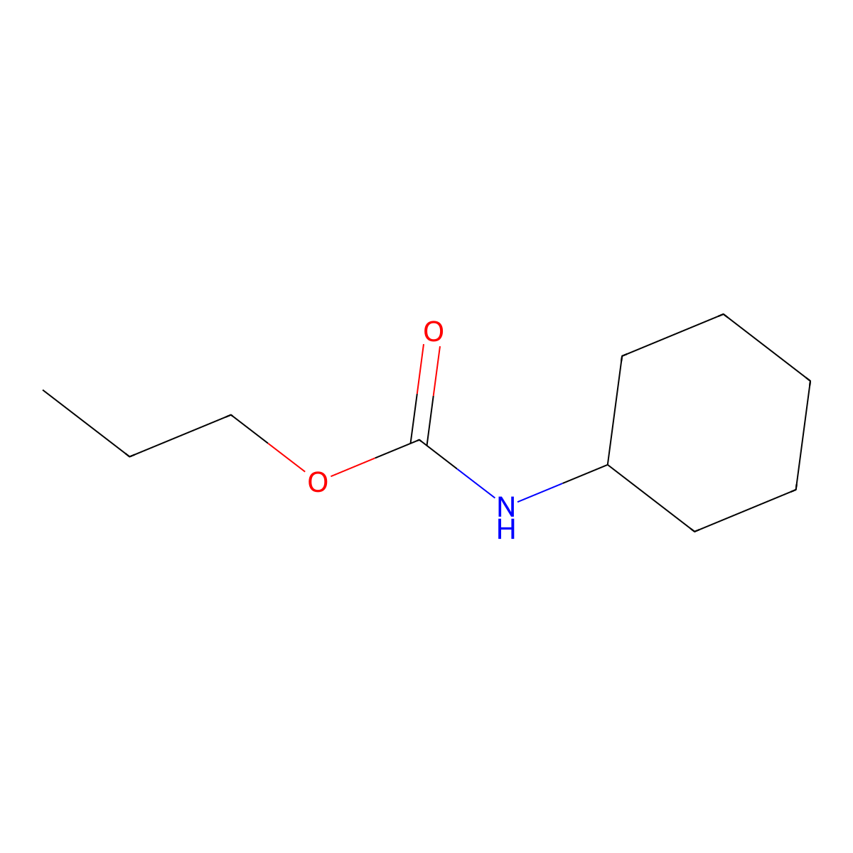 Propyl N-cyclohexylcarbamate molecular structure, CAS 58202-95-2