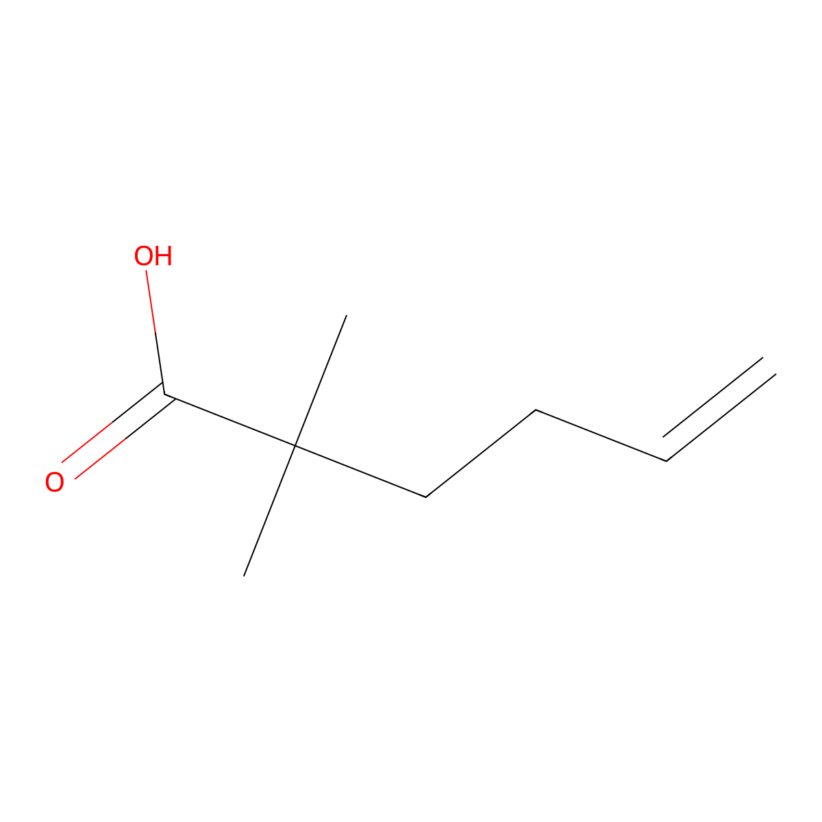 2,2-Dimethyl-5-hexenoic acid molecular structure, CAS 58203-68-2
