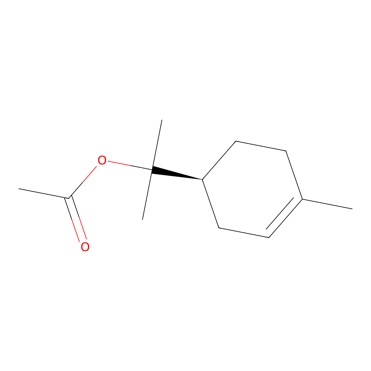 alpha-Terpinyl acetate, (-)- molecular structure, CAS 58206-95-4