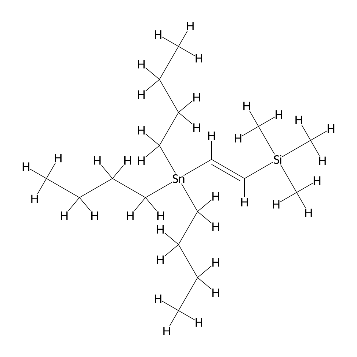 (E)-trimethyl(2-(tributylstannyl)vinyl)silane molecular structure, CAS 58207-97-9