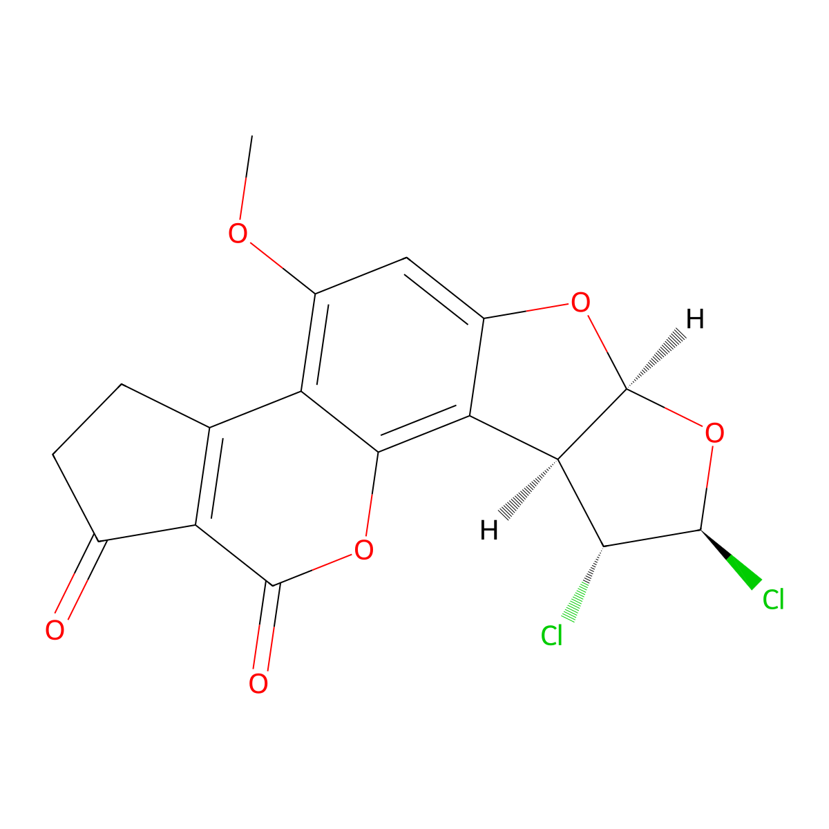 Aflatoxin B1 2,3-dichloride molecular structure, CAS 58209-98-6