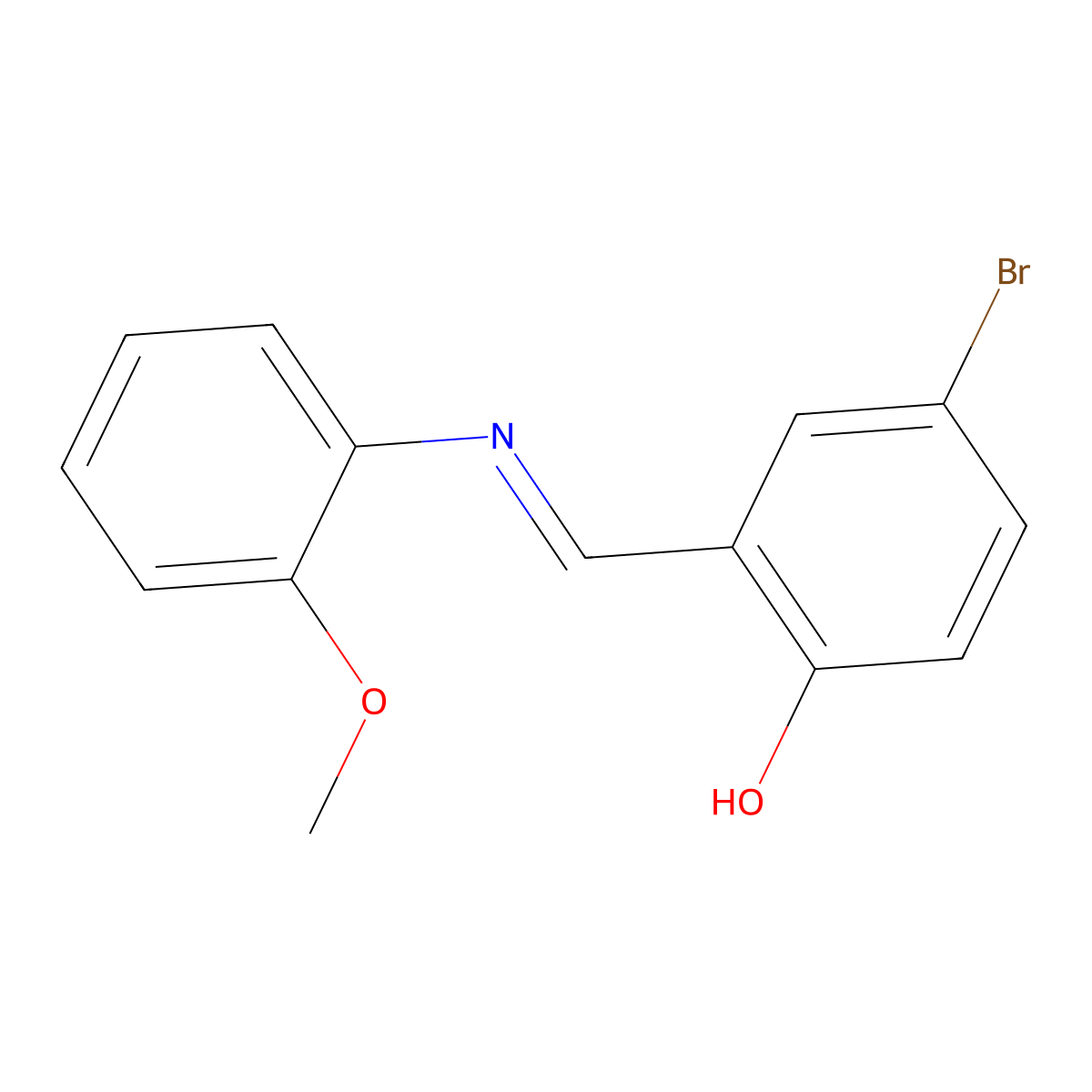 4-bromo-2-{(E)-[(2-methoxyphenyl)imino]methyl}phenol molecular structure, CAS 5821-04-5