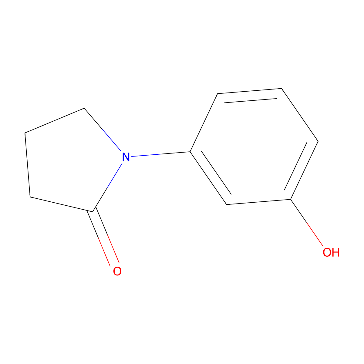 1-(3-Hydroxyphenyl)pyrrolidin-2-one molecular structure, CAS 58212-15-0