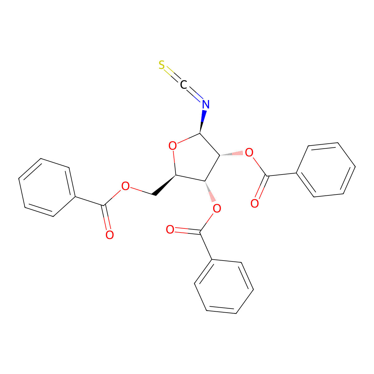 [(2R,3R,4R,5R)-3,4-Dibenzoyloxy-5-isothiocyanatooxolan-2-yl]methyl benzoate molecular structure, CAS 58214-53-2