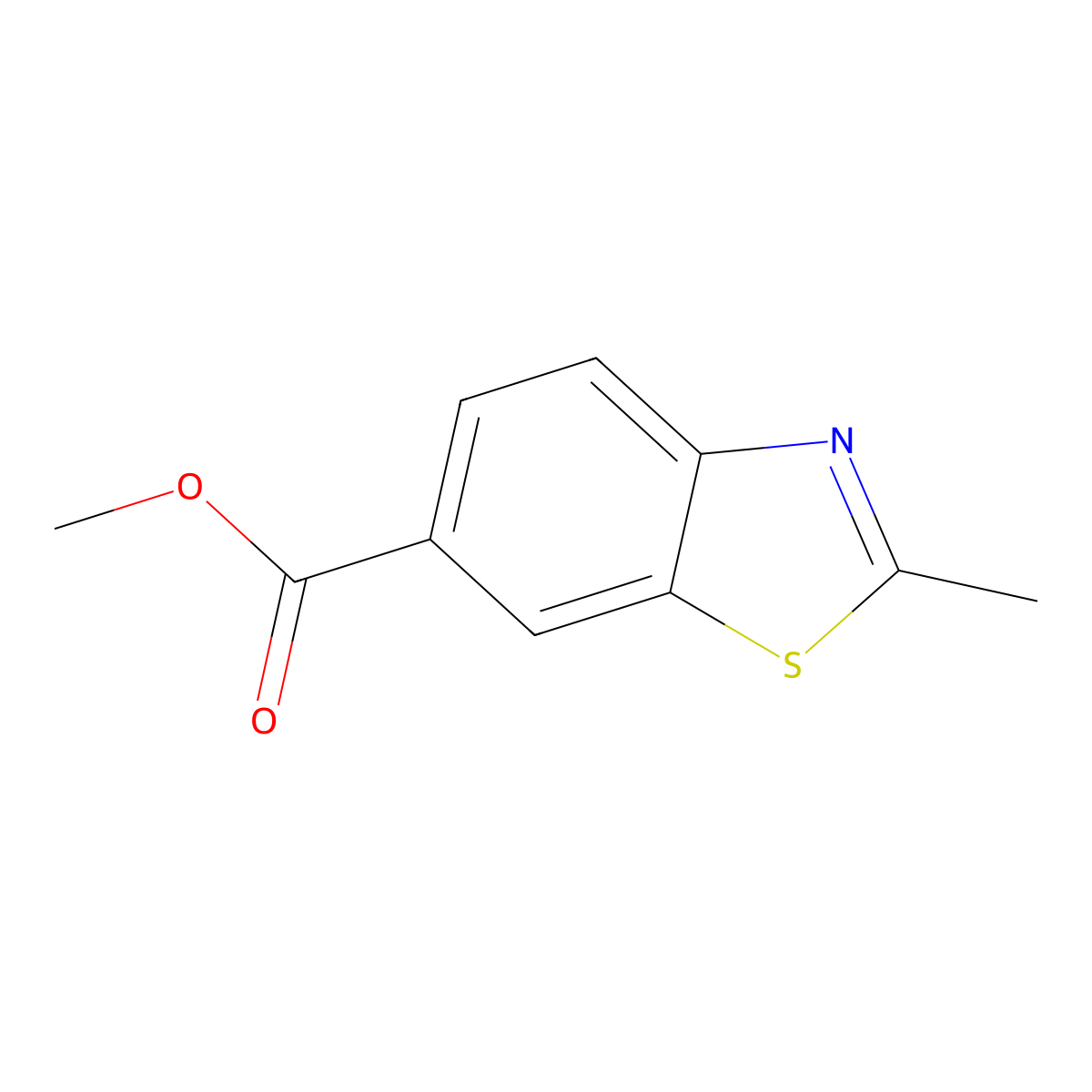 Methyl 2-methylbenzo[d]thiazole-6-carboxylate molecular structure, CAS 58216-60-7