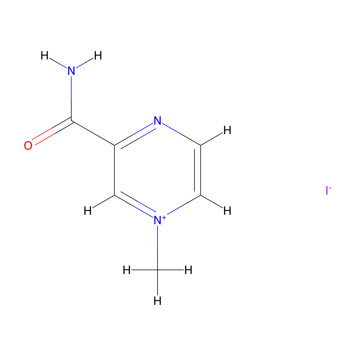 Pyrazinamide methiodide molecular structure, CAS 58219-37-7