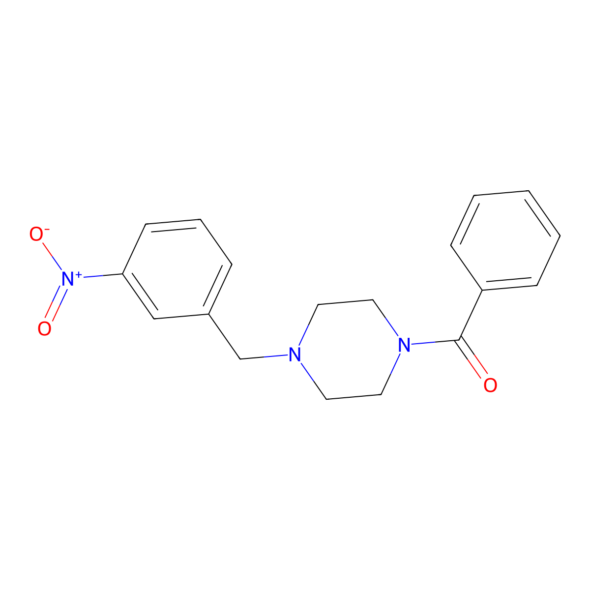 [4-(3-Nitrobenzyl)piperazin-1-yl](phenyl)methanone molecular structure, CAS 5822-66-2