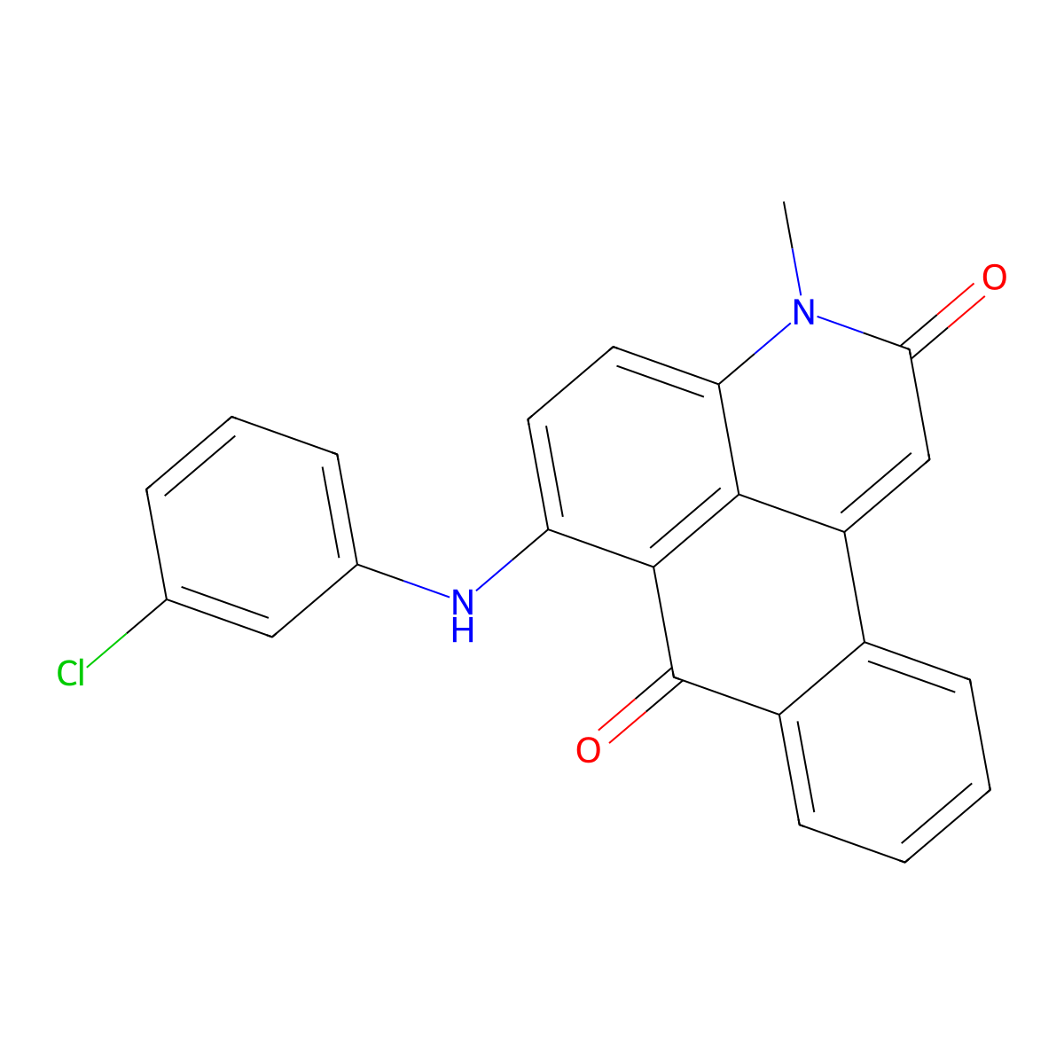 6-[(3-chlorophenyl)amino]-3-methyl-3H-naphtho[1,2,3-de]quinoline-2,7-dione molecular structure, CAS 58221-90-2