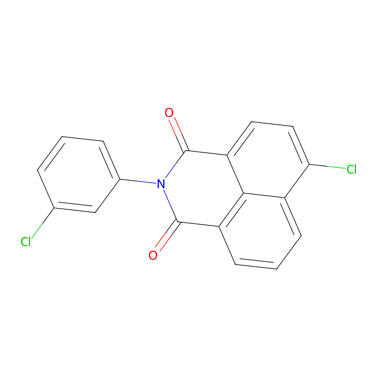 6-Chloro-2-(3-chlorophenyl)benzo[de]isoquinoline-1,3-dione molecular structure, CAS 58226-81-6