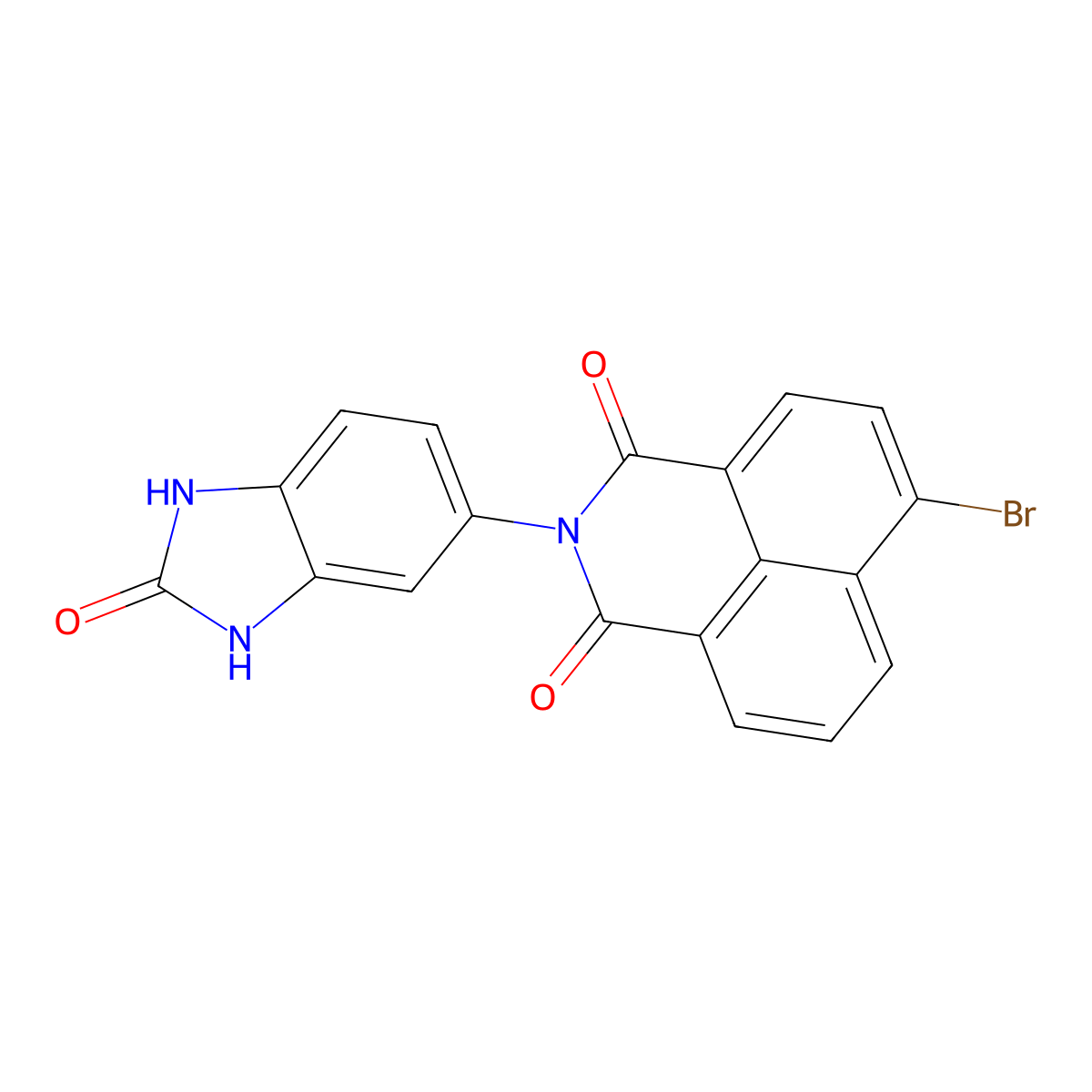 6-bromo-2-(2-oxo-2,3-dihydro-1H-benzimidazol-5-yl)-1H-benzo[de]isoquinoline-1,3(2H)-dione molecular structure, CAS 58226-82-7