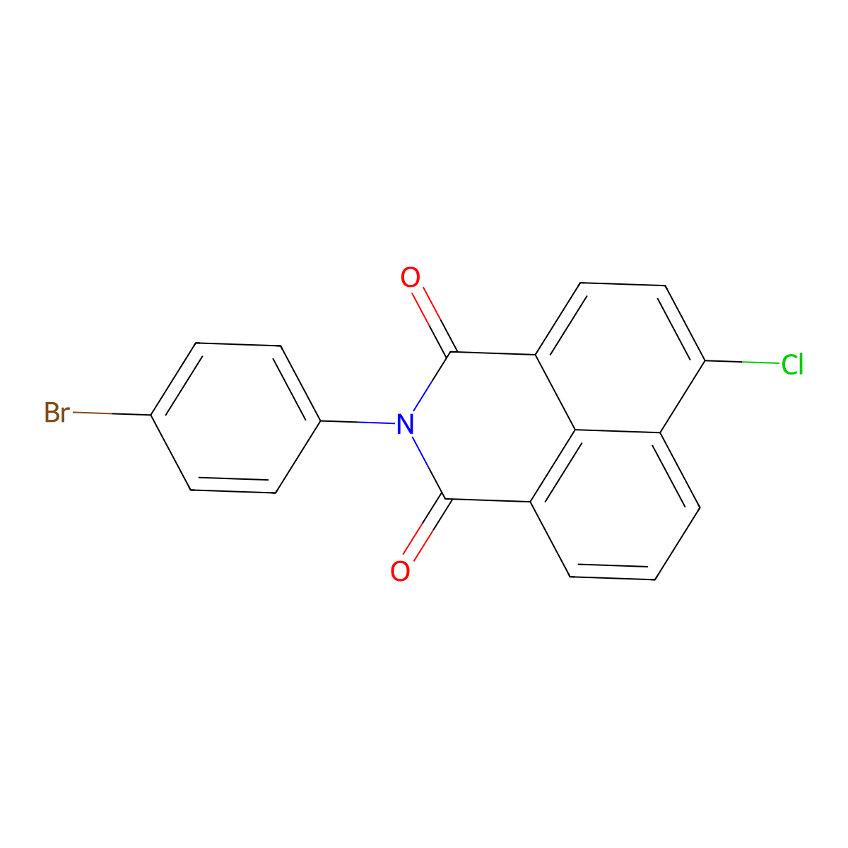 2-(4-bromophenyl)-6-chloro-1H-benzo[de]isoquinoline-1,3(2H)-dione molecular structure, CAS 58226-87-2