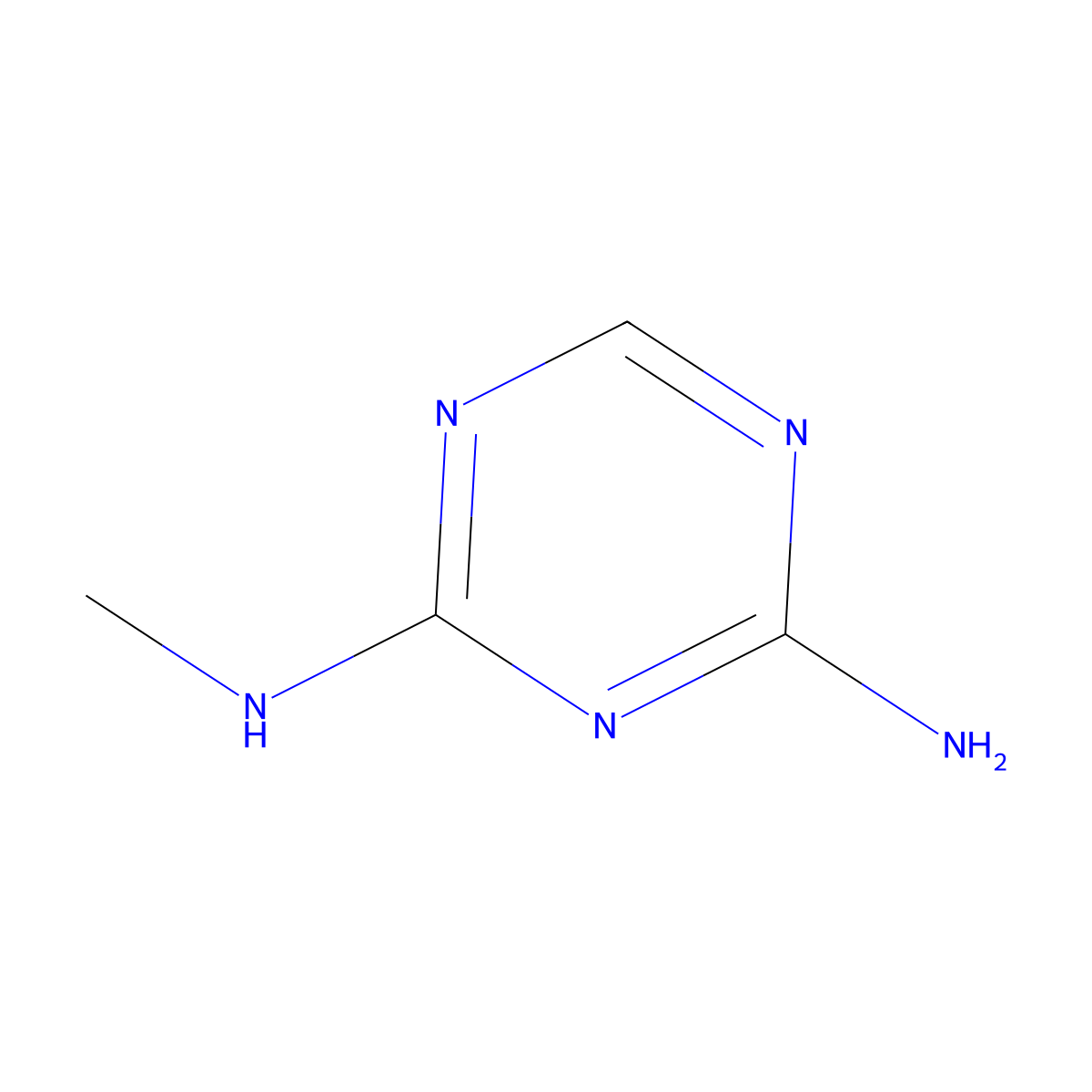 2-Amino-4-(methylamino)-1,3,5-triazine molecular structure, CAS 58228-69-6