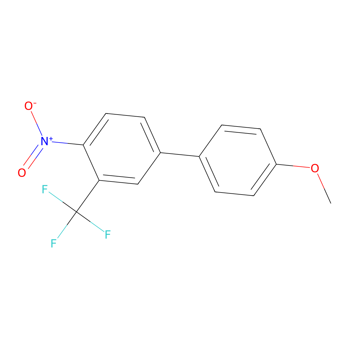 4'-Methoxy-4-nitro-3-(trifluoromethyl)-1,1'-biphenyl molecular structure, CAS 582293-04-7